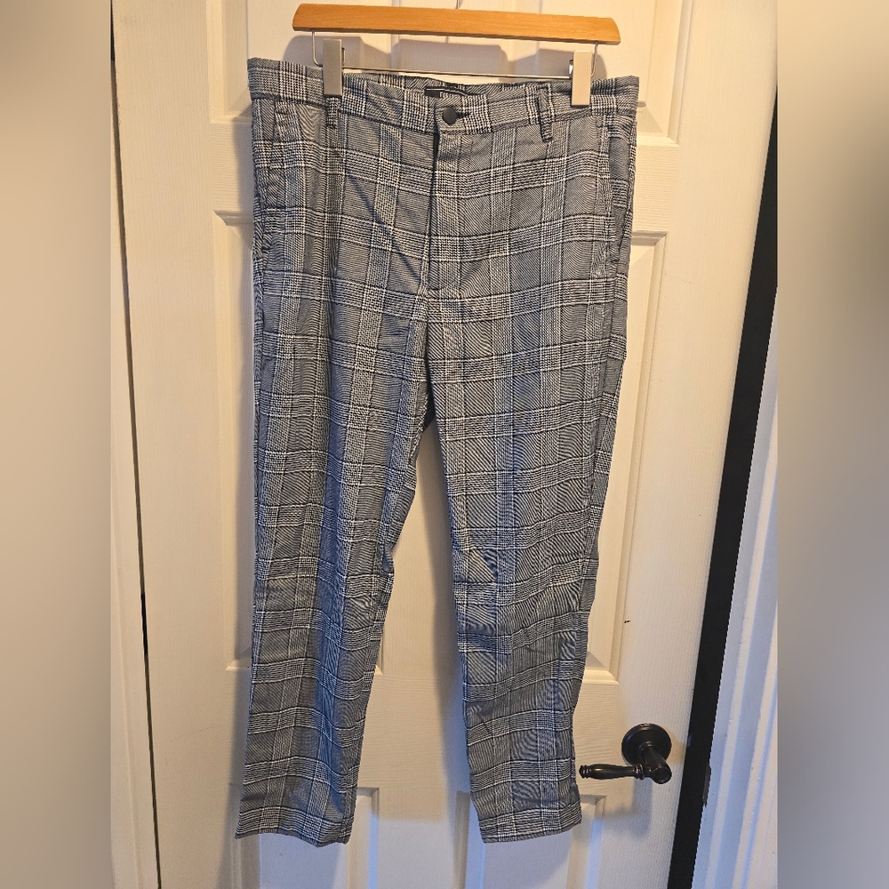 Men's Forever 21 Gray Plaid Pants